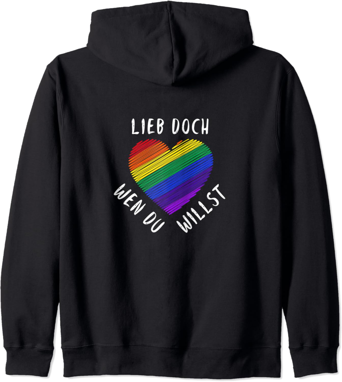 Lieb Doch Wen Du Willst LGBTQ Regenbogen Fahne CSD Kapuzenjacke Amazon.de Fashion